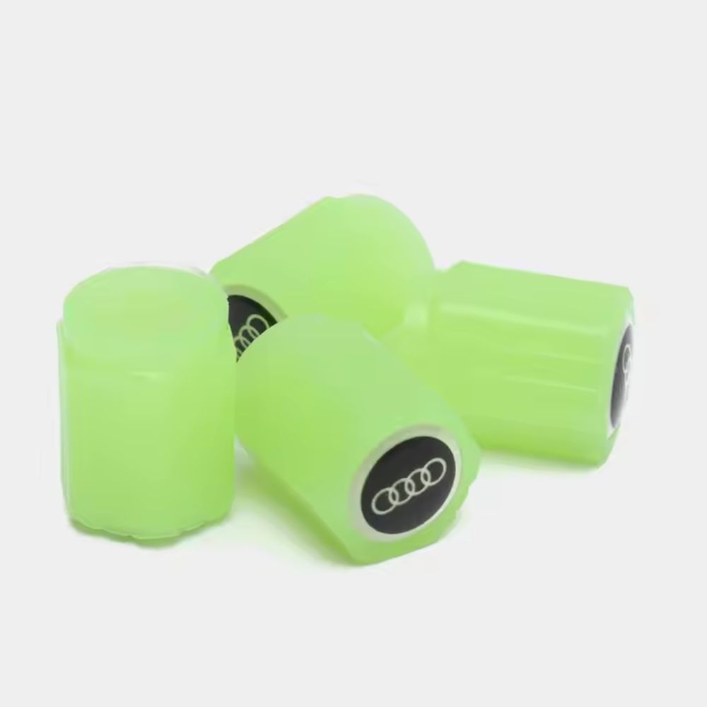 Conjunto de 4 tampas luminosas para válvulas com logotipo de carro (ajuste universal)