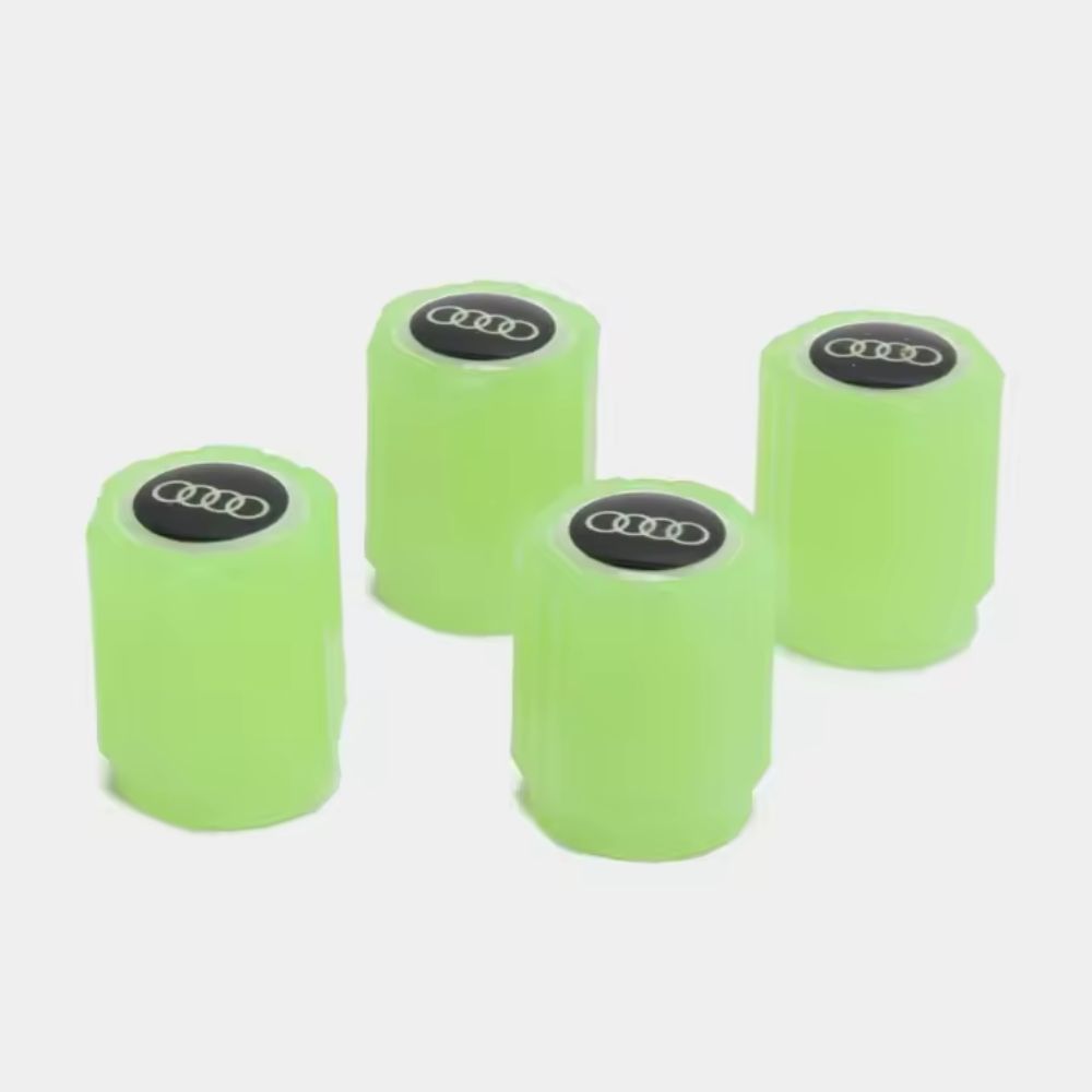 Conjunto de 4 tampas luminosas para válvulas com logotipo de carro (ajuste universal)
