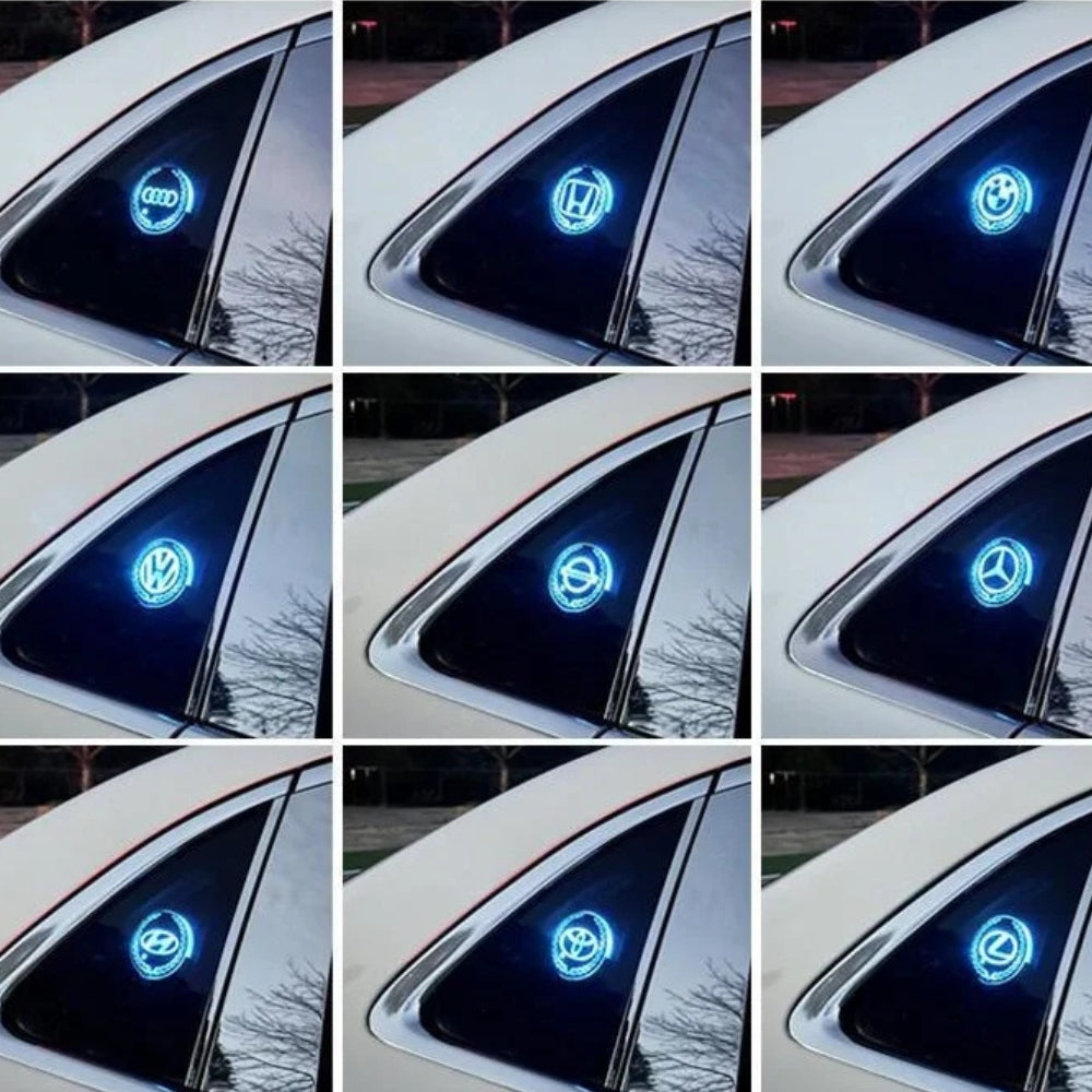 Logotipo de carro com LED recarregável – Efeito de luz neon