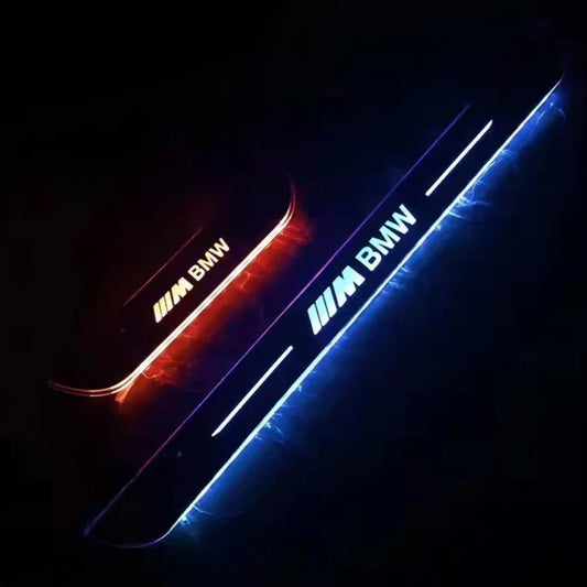 Conjunto de 2 soleiras de porta com LED para carro