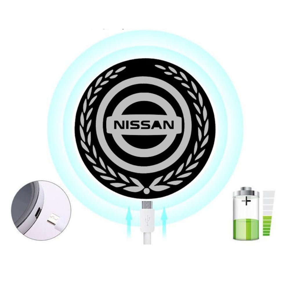 Logotipo de carro com LED recarregável – Efeito de luz neon