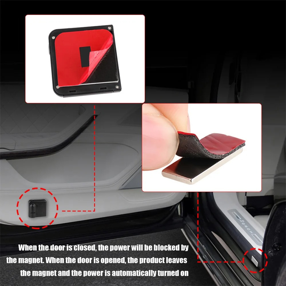 Projetor LED para porta de carro de fácil instalação (2 unidades)